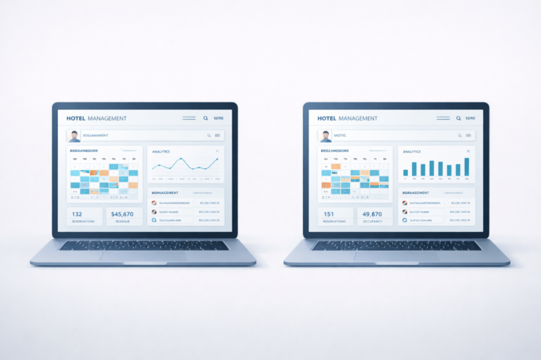 Cloud hotel management software dashboard comparison
